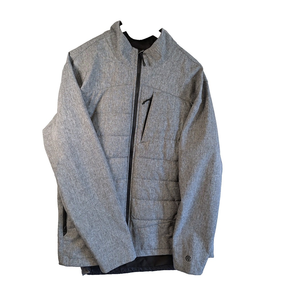C9 Champion Jacket Mens 2XL Gray Softshell Full Zip Heather Performance Pockets